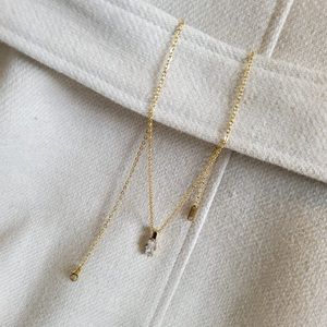 18k Gold Plated Faux Topaz Gold Necklace